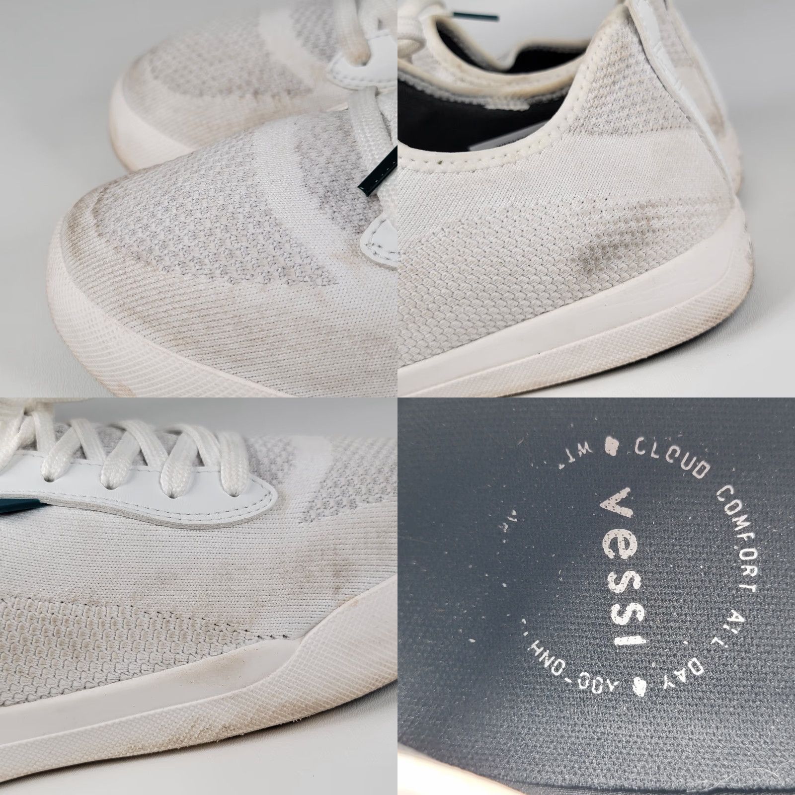 Vintage Vessi Weekend Sneaker Womens Concrete Marble White 9 Shoes Lace Up Manmade Medium Width 9 US Sneaker Womens Size US 9 / IT 39 - 8 Thumbnail