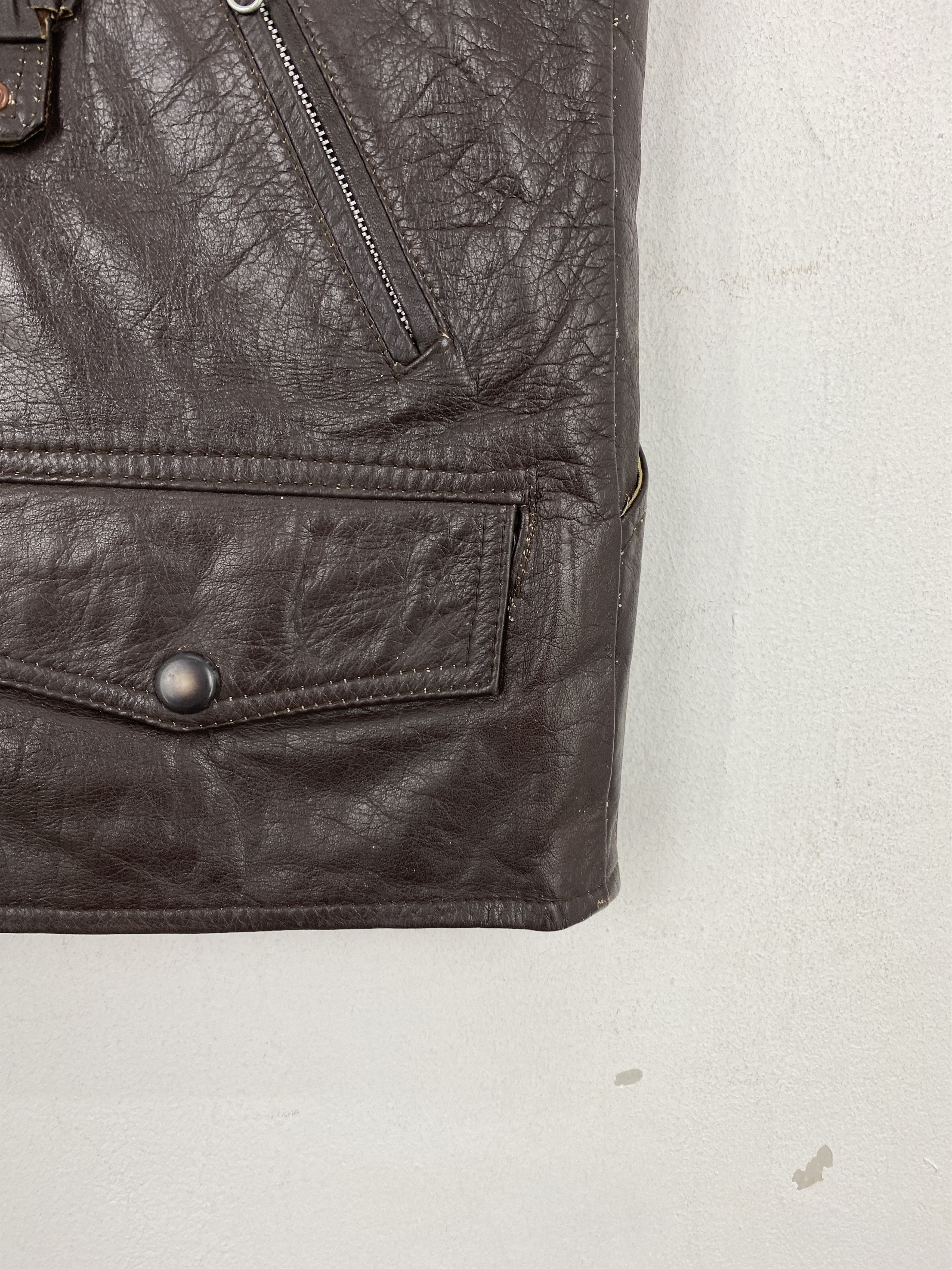 Japanese Brand × Vintage Vintage Japanese Brand Tactical Multi Pocket Leather Vest Size US M / EU 48-50 / 2 - 7 Thumbnail