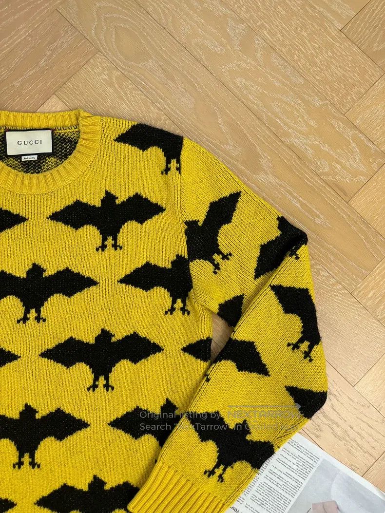 Gucci Gucci Bat print round-neck knitted sweater Size US M / EU 48-50 / 2 - 5 Thumbnail