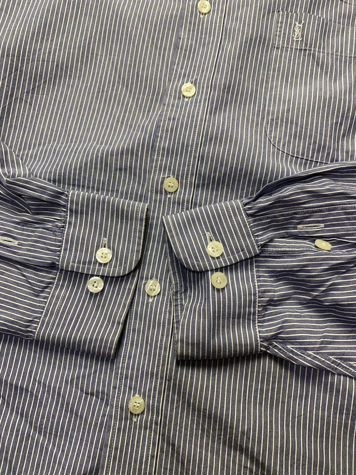 Yves Saint Laurent 🐍 Vintage Yves Saint Laurent - Striped Button Ups Shirt Size US L / EU 52-54 / 3 - 5 Thumbnail