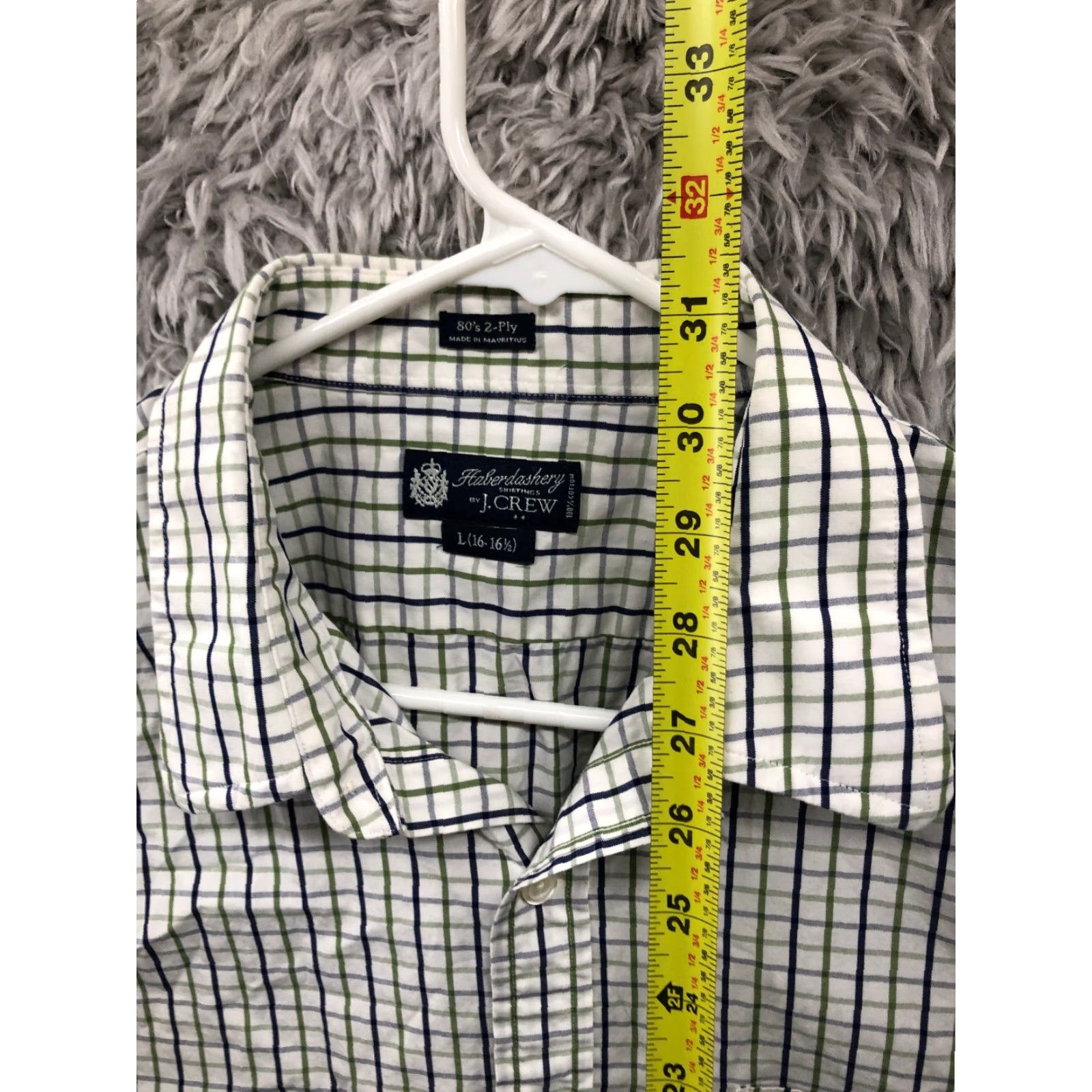 J.Crew J.Crew Shirt L Mens White Striped Long Sleeve Spread Collar Shirt Size US L / EU 52-54 / 3 - 5 Thumbnail
