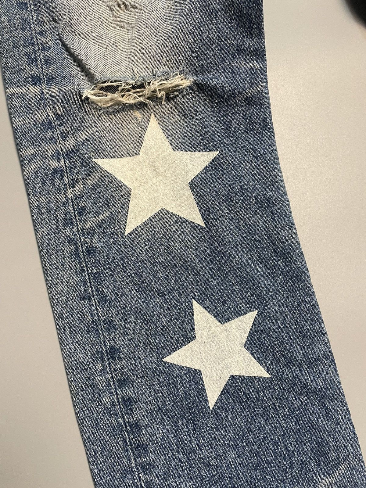 If Six Was Nine RNA Punk Skull Distressed Denim Size US 32 / EU 48 - 3 Thumbnail