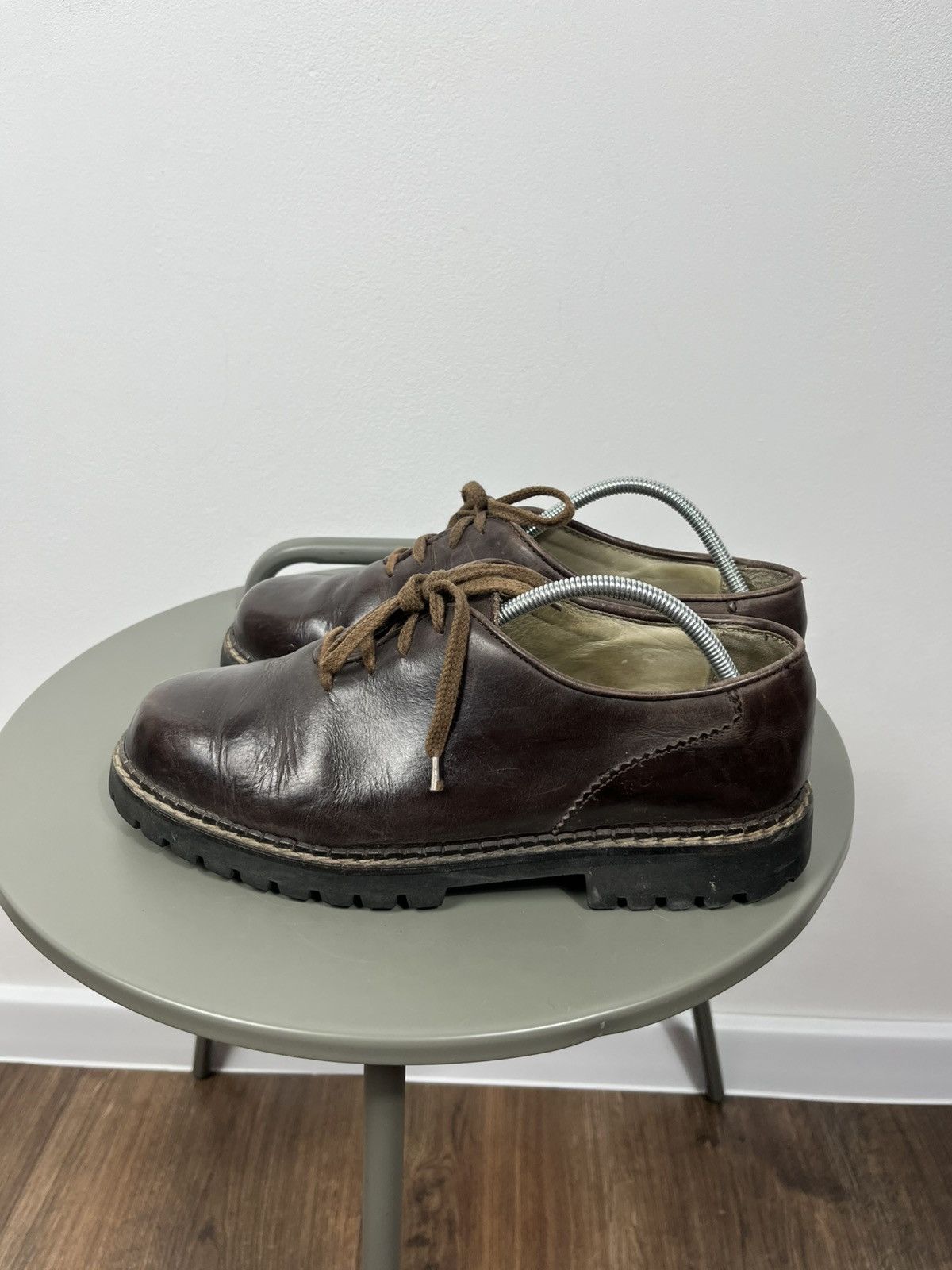 Leather Vintage Leather Derby Shoes Chunky Sole Lace Up Size 40 US 7 Size US 7 / EU 40 - 4 Thumbnail