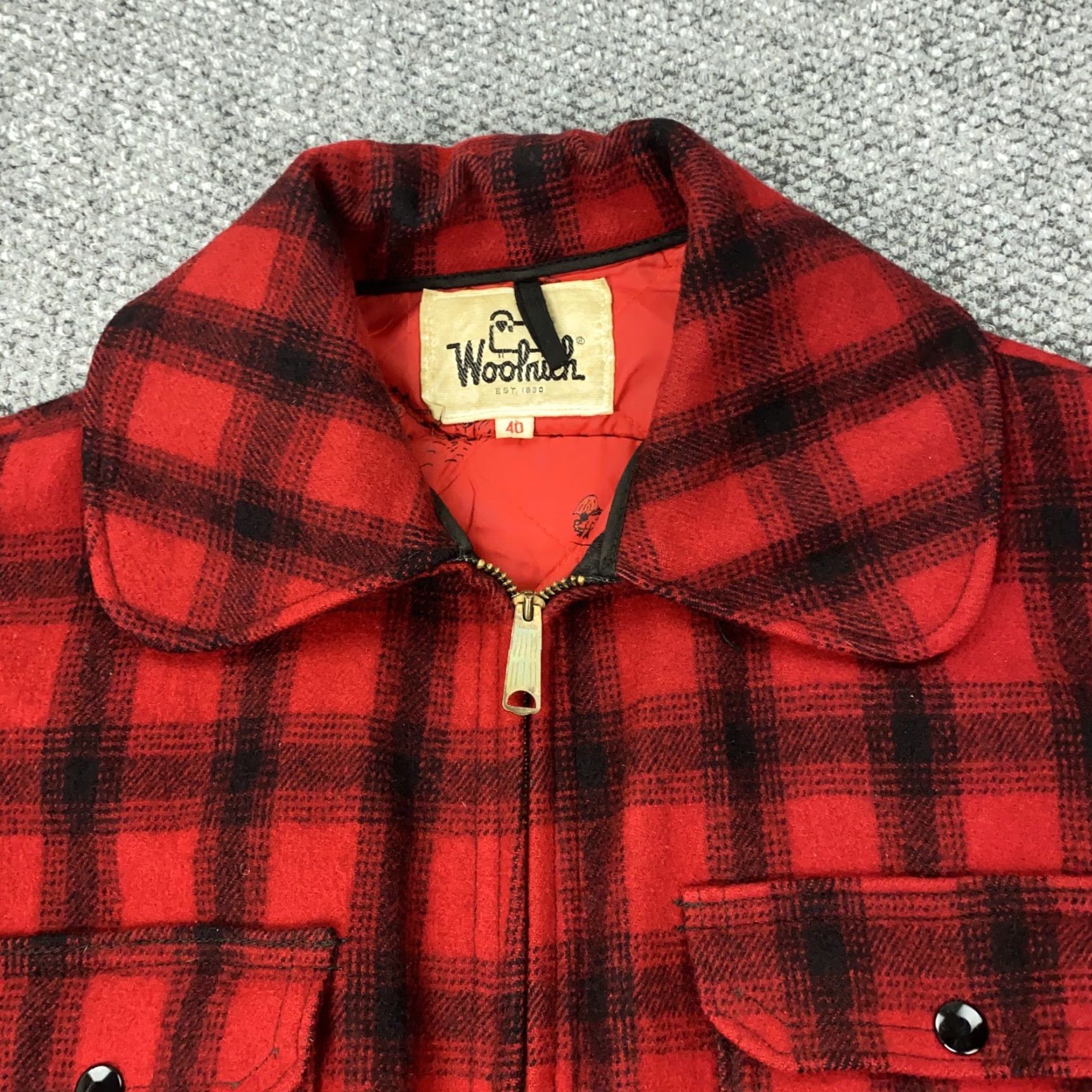 Vintage Vintage Woolrich Men’s Jacket 40 Wool Buffalo Plaid Outdoor Bomber 60s 70s Size US XXS / EU 40 - 6 Thumbnail