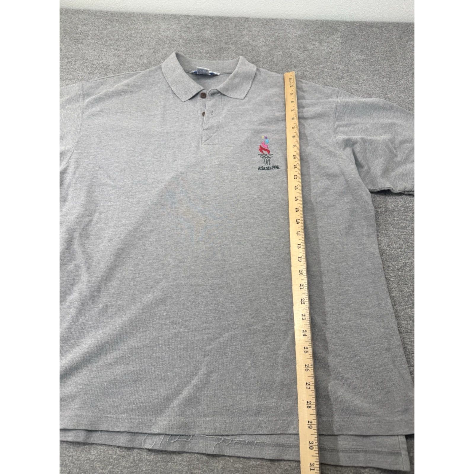 Champion VINTAGE 1996 Champion Polo Shirt Men XL Gray Atlanta Olympics 100th Anniversary Logo Golf Shirt Mens Size US XL / EU 56 / 4 - 3 Thumbnail