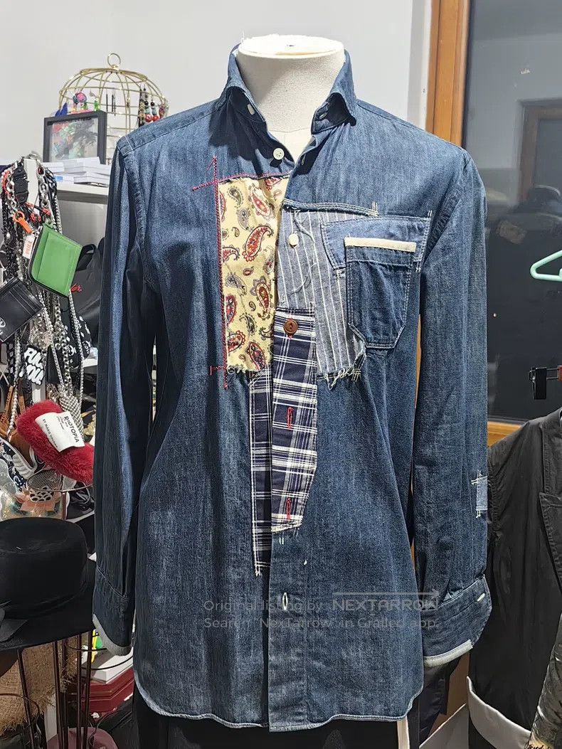 Junya Watanabe Junya Watanabe Patchwork denim shirt Size US S / EU 44-46 / 1 - 1 Thumbnail