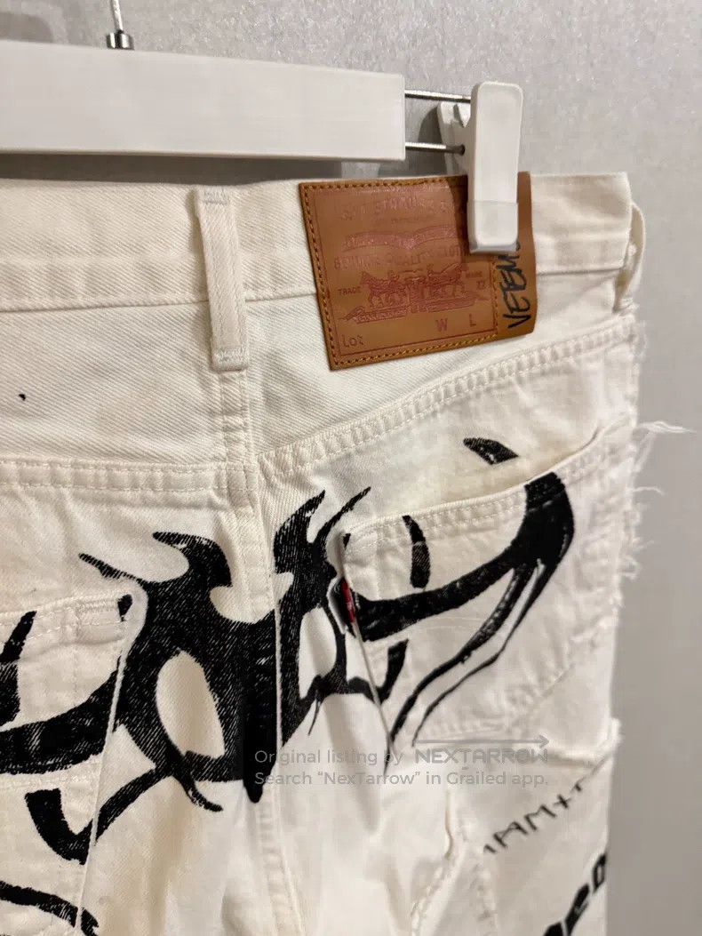 Vetements VETEMENTS size L White tribal print denim pants Size US 27 - 4 Thumbnail
