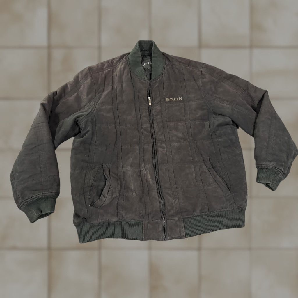 Sean John Sean John Jacket Mens 3XL Brown Microfiber Quilted Bomber Full Zip Lined Warm Size US XXL / EU 58 / 5 - 1 Thumbnail