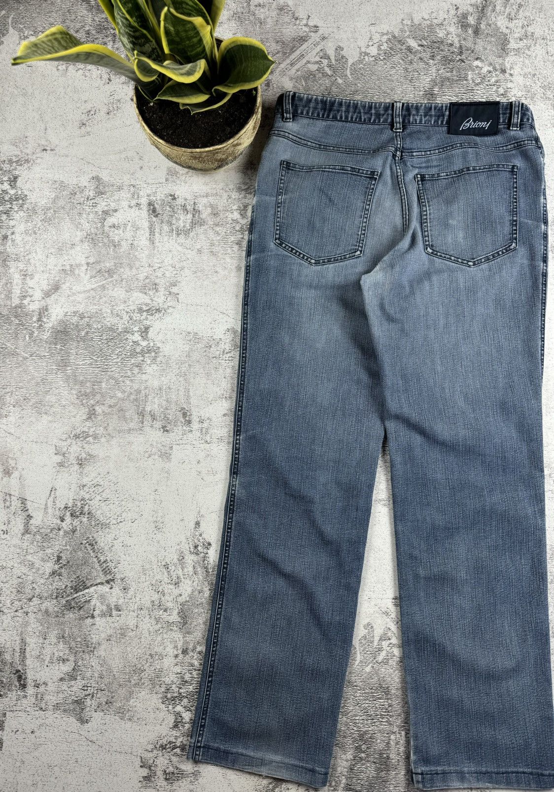 Brioni Brioni Stelvio 51 Vintage Light Blue Denim Collection Jeans Size US 34 / EU 50 - 2 Thumbnail