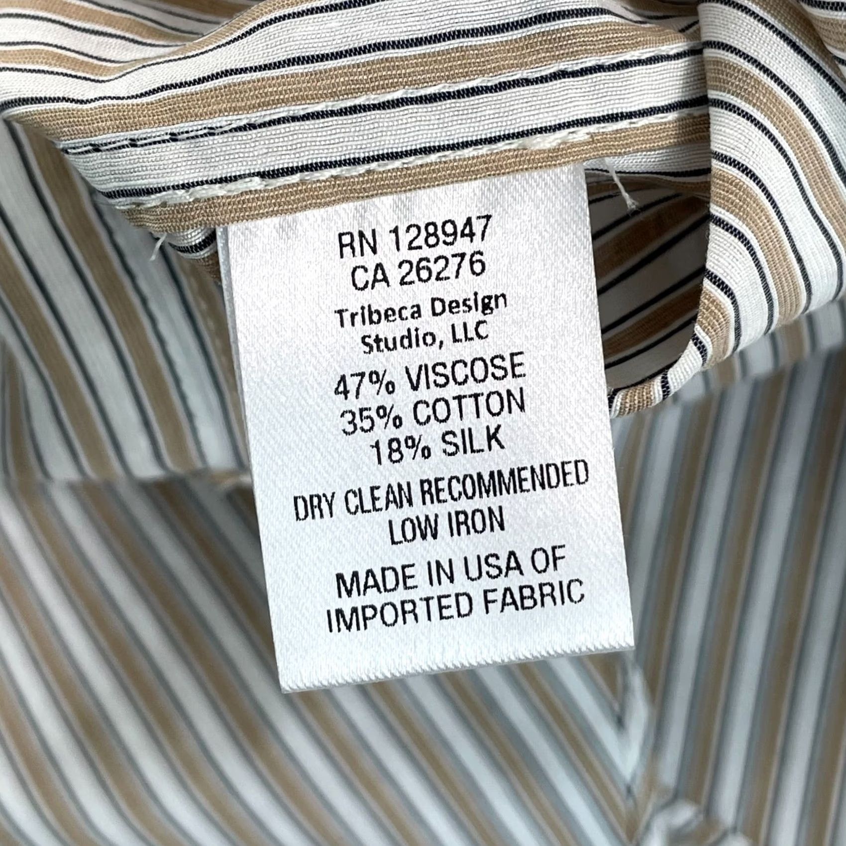 Nili Lotan Nili Lotan Shirt Women Small Silk Blend Oversized Button-Up White Camel Shirt Size S / US 4 / IT 40 - 8 Thumbnail