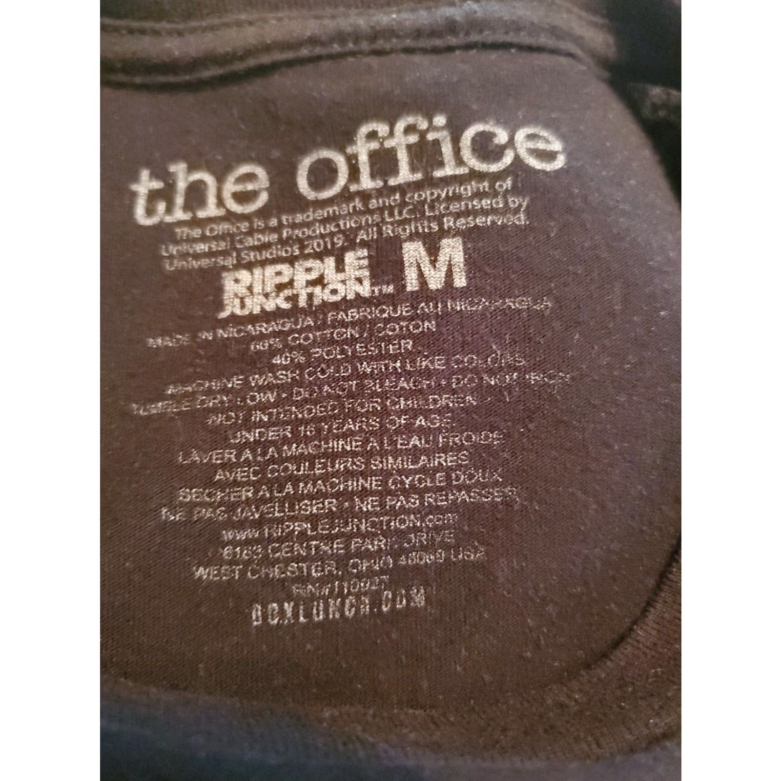 Ripple Junction The Office T-Shirt Michael Scott That's What She Said M Mens Black 100% Cotton Ripplejunction Shirt Size US M / EU 48-50 / 2 - 2 Thumbnail