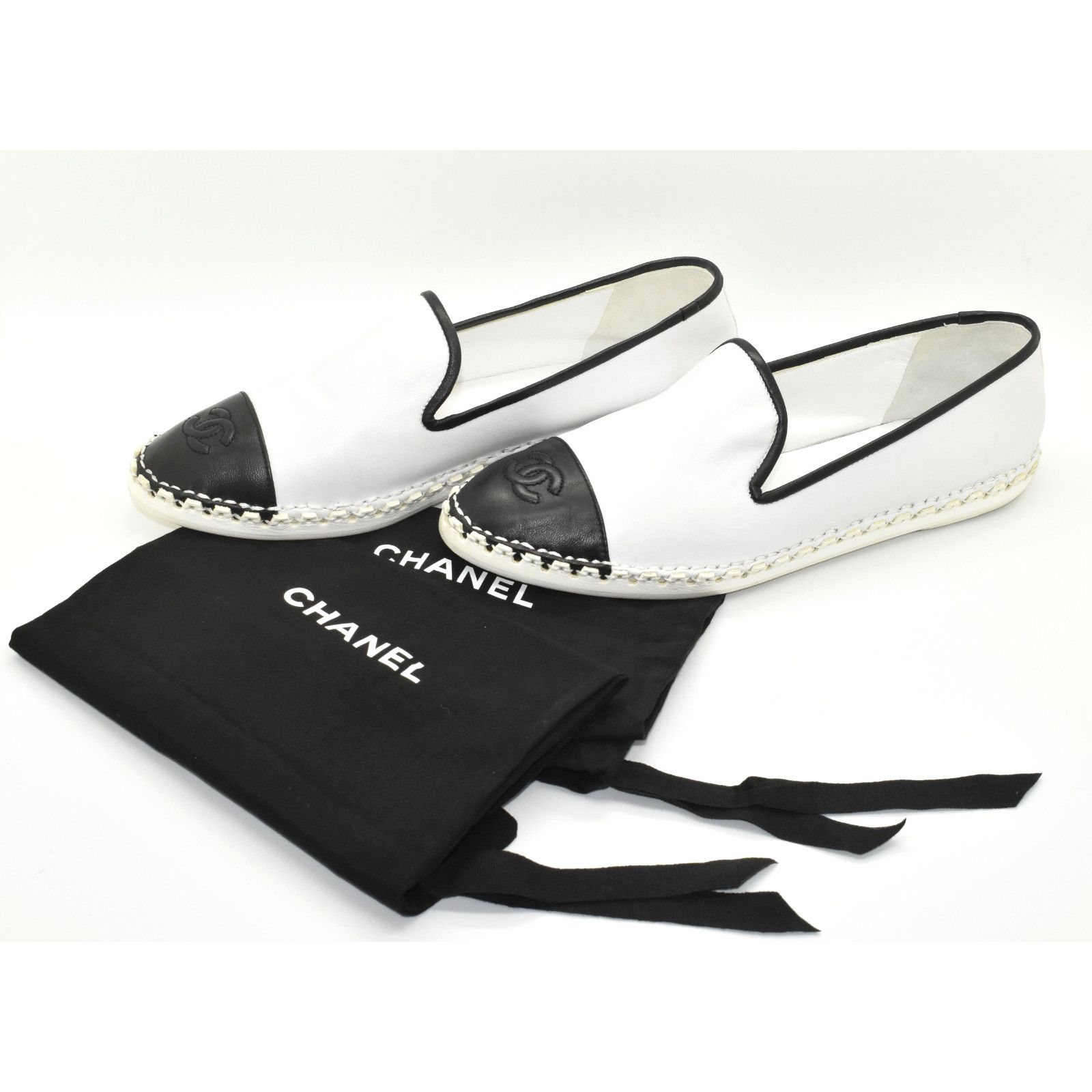 Chanel CHANEL Lambskin Interlocking CC Moccasins Loafers Size 39 Size US 9 / IT 39 - 1 Thumbnail