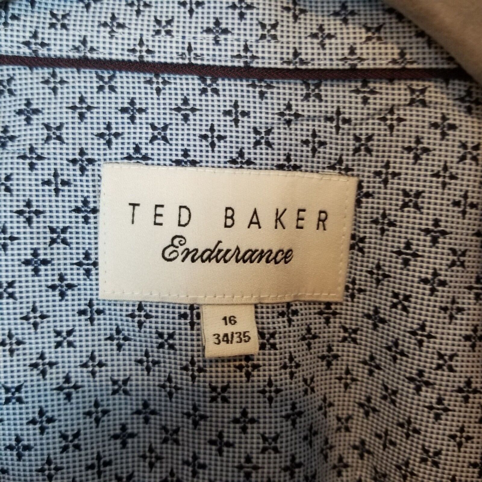 Ted Baker Ted Baker Endurance Mens Geometric Dress Shirt Size 34/35 Size US L / EU 52-54 / 3 - 6 Thumbnail