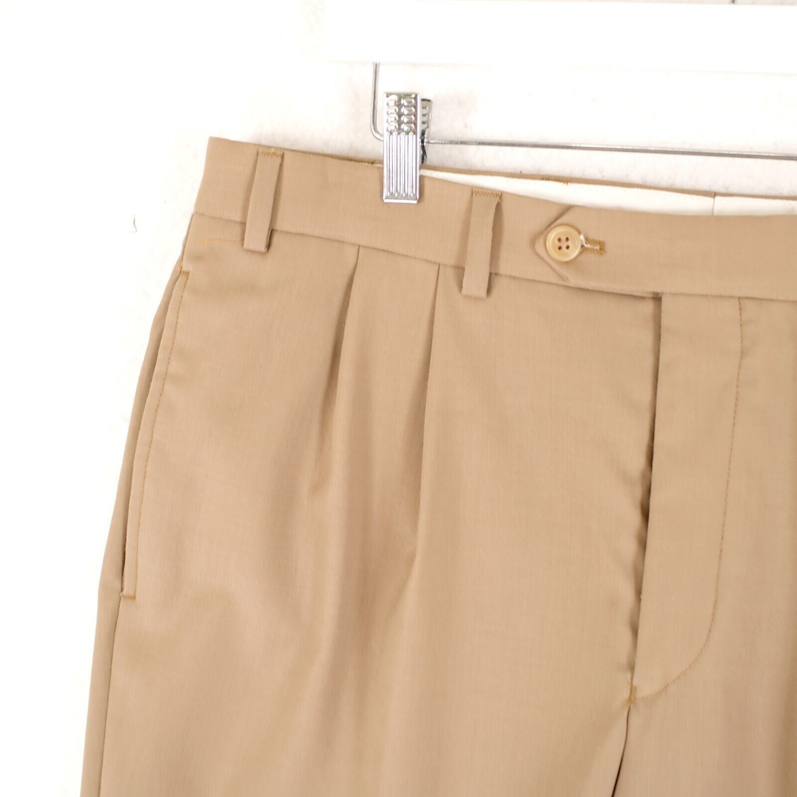 Lauren Ralph Lauren Lauren Ralph Lauren High Performance Wool Tan Pleated Cuffed Size 36R - 3 Thumbnail