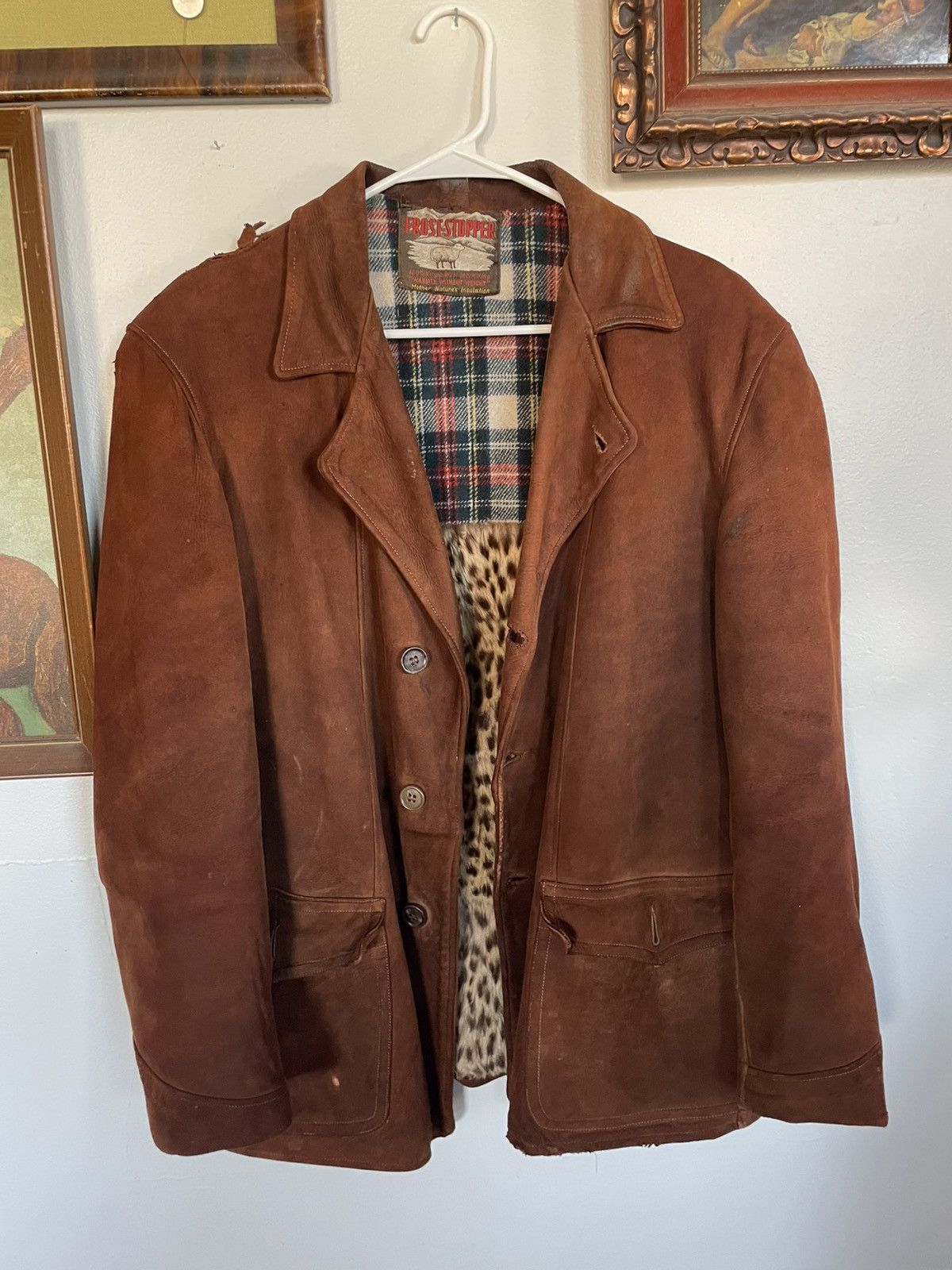 Vintage Ocelot Fur Lined Suede jacket True Vintage Size US L / EU 52-54 / 3 - 2 Thumbnail