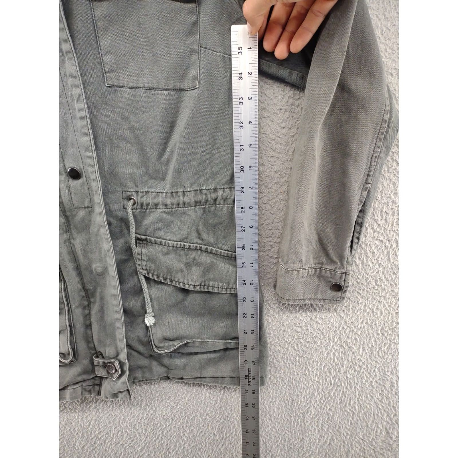Vintage PER SE Cotton Military Utility Field Women's Snap Zip Jacket Small Gray Army Style Jacket Women Mens? Size S / US 4 / IT 40 - 6 Thumbnail