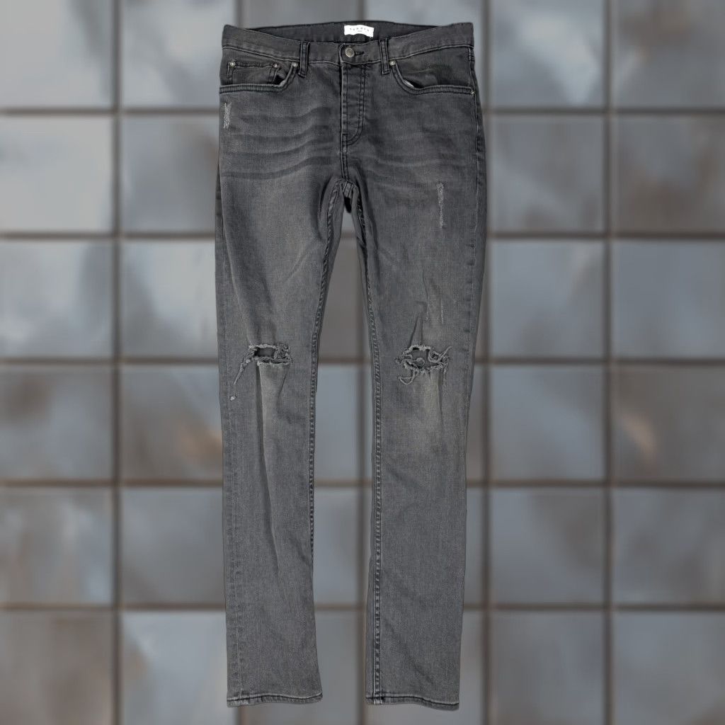Sandro Sandro Paris Jeans Mens 30 Gray Skinny Distressed Ripped Stretch Denim Pants (Slim) Size US 30 / EU 46 - 1 Thumbnail
