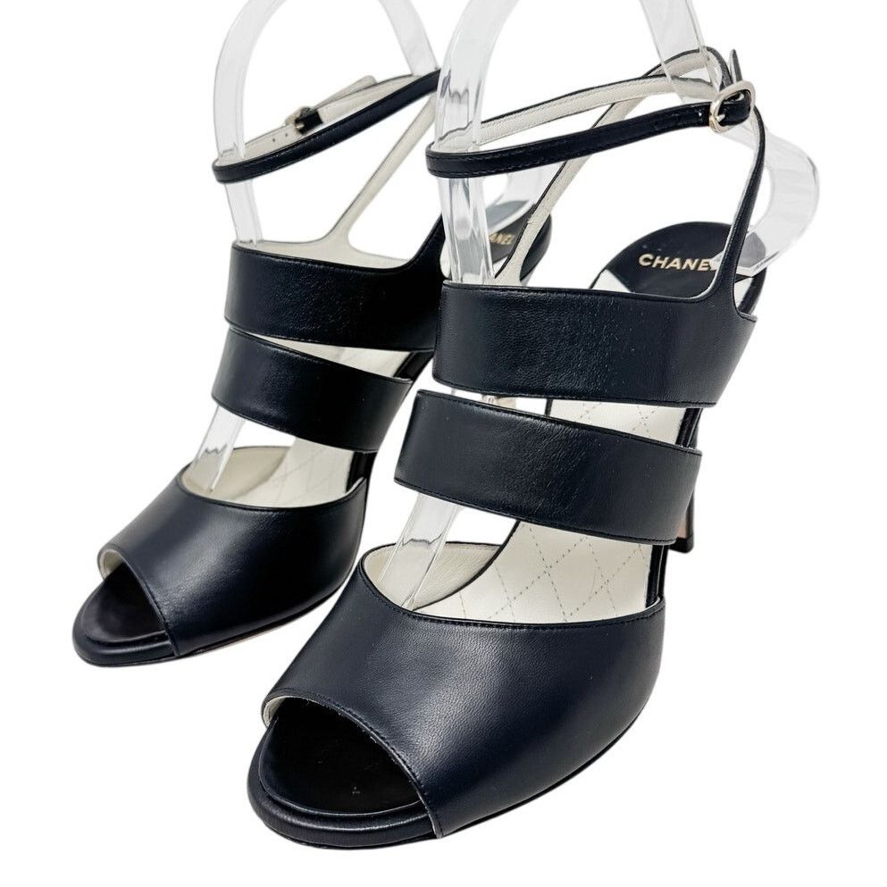 Chanel Chanel Classic CC Logo Ankle Strap Sandals size 38C US7 Size US 8 / IT 38 - 3 Thumbnail