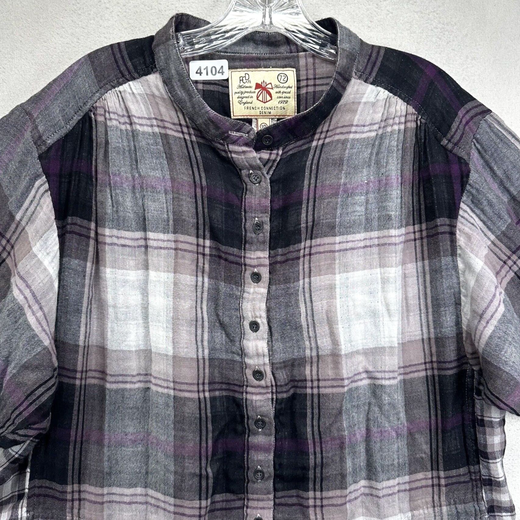 French Connection French Connection Women Plaid Shirt Extra Large XL Soft Pockets Size L / US 10 / IT 46 - 4 Thumbnail