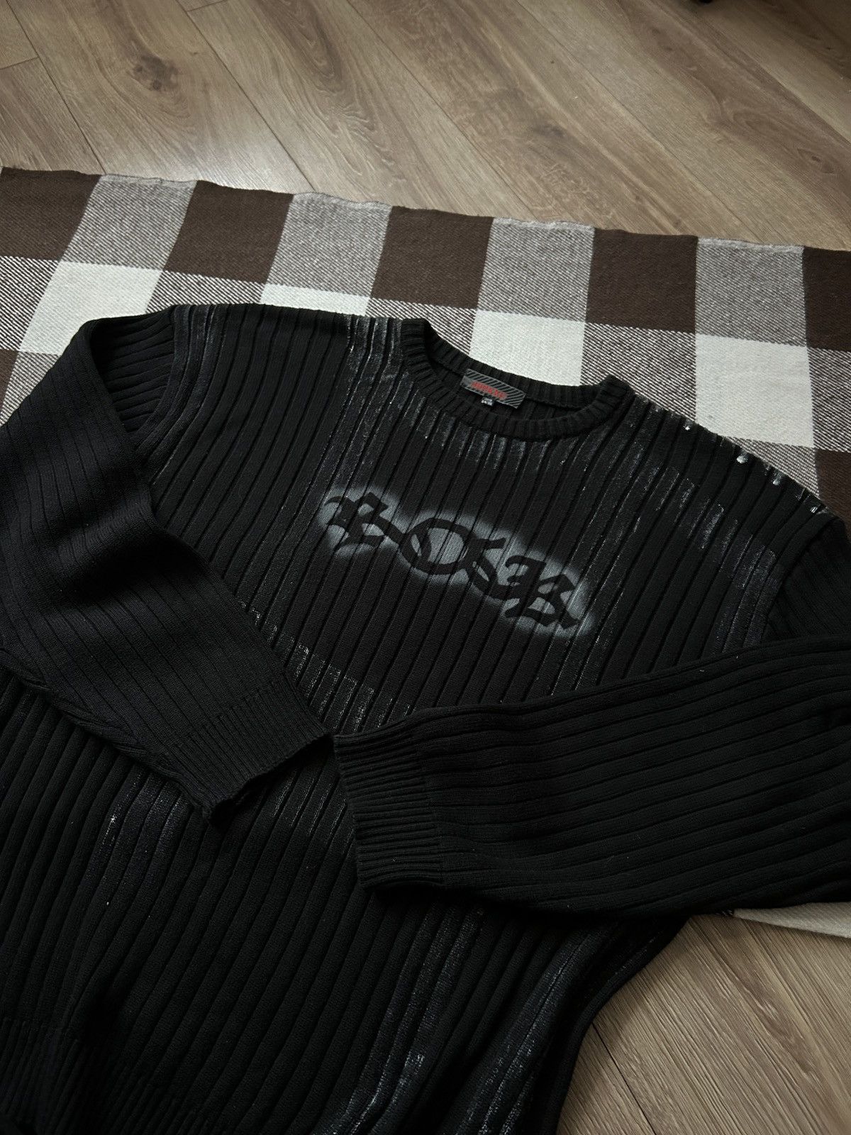 Japanese Brand × Vintage Vintage Rock avant-garden big logo sweatshirt washed black Size US XL / EU 56 / 4 - 2 Thumbnail