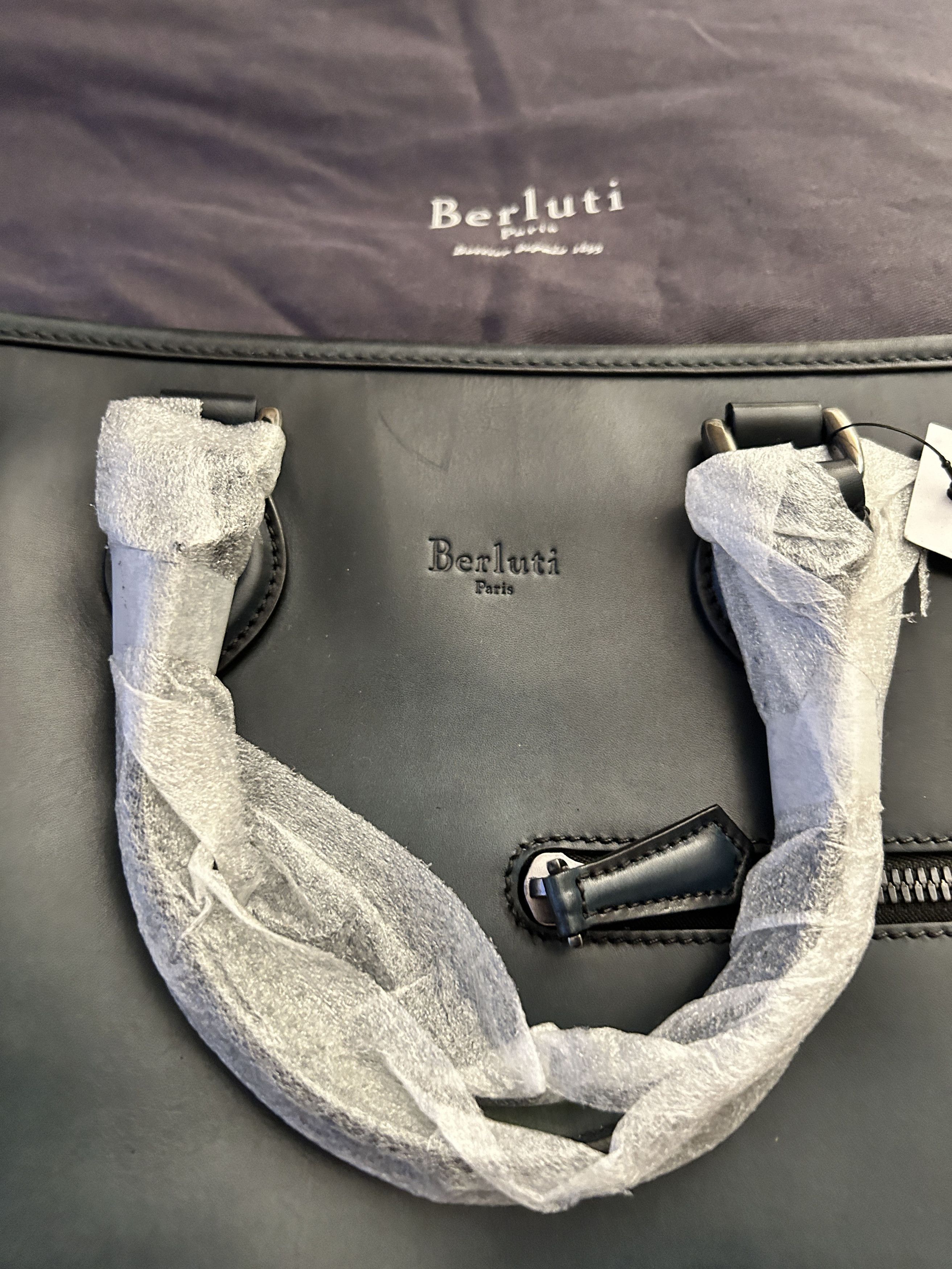 Berluti Berluti Un Jour Leather Briefcase | Dark Emerald Green Size ONE SIZE - 4 Thumbnail
