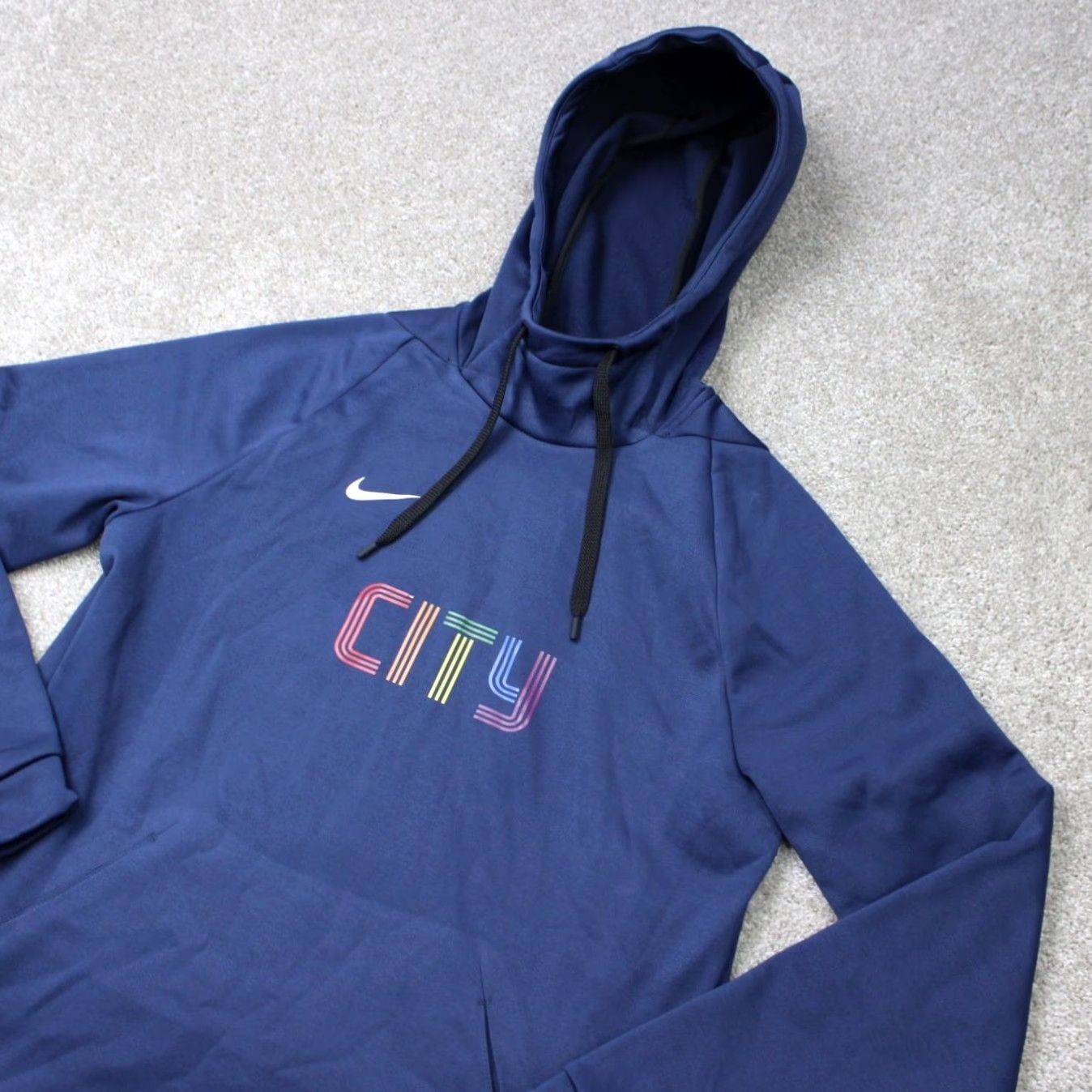 Nike Nike CITY Hoodie Mens Medium Blue Dri-Fit 100% Polyester Pullover Kangaroo Pocket Size US M / EU 48-50 / 2 - 2 Thumbnail