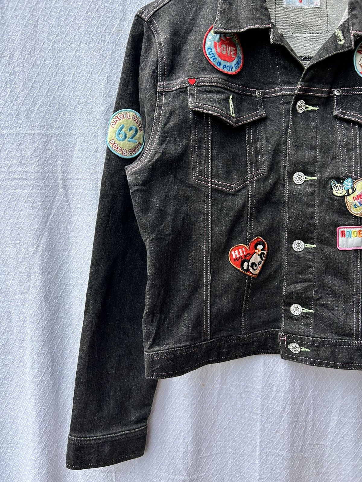 Angel Blue × Hysteric Glamour × Japanese Brand 💸BINDINGOFFER💸Angelblue patch trucker black denim styled Size US M / EU 48-50 / 2 - 4 Thumbnail