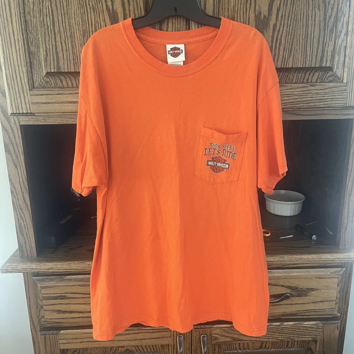 Harley Davidson 2006 Pocket T shirt Work Sucks Let’s Ride Idaho size large Size US L / EU 52-54 / 3 - 1 Thumbnail