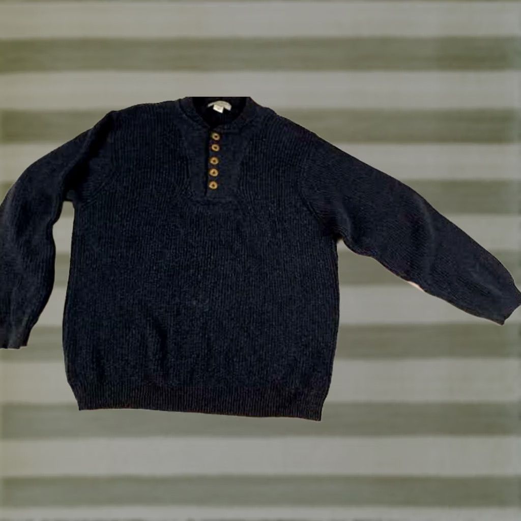 Eddie Bauer Eddie Bauer Sweater XL Men Heavyweight Cotton Knit Dark Navy Button Neck Pullover USA Made Shirt? Size US XL / EU 56 / 4 - 1 Thumbnail