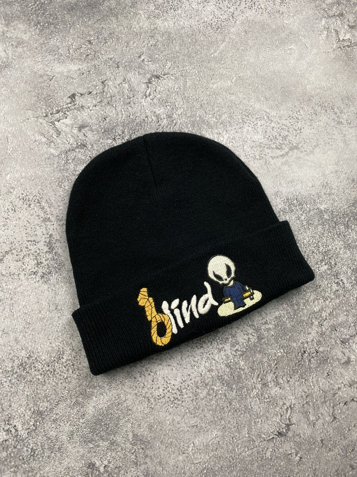 Girl Skateboards Vintage 90s Blind Skateboarding Hat Beanie Black Hook Ups Size ONE SIZE - 1 Thumbnail