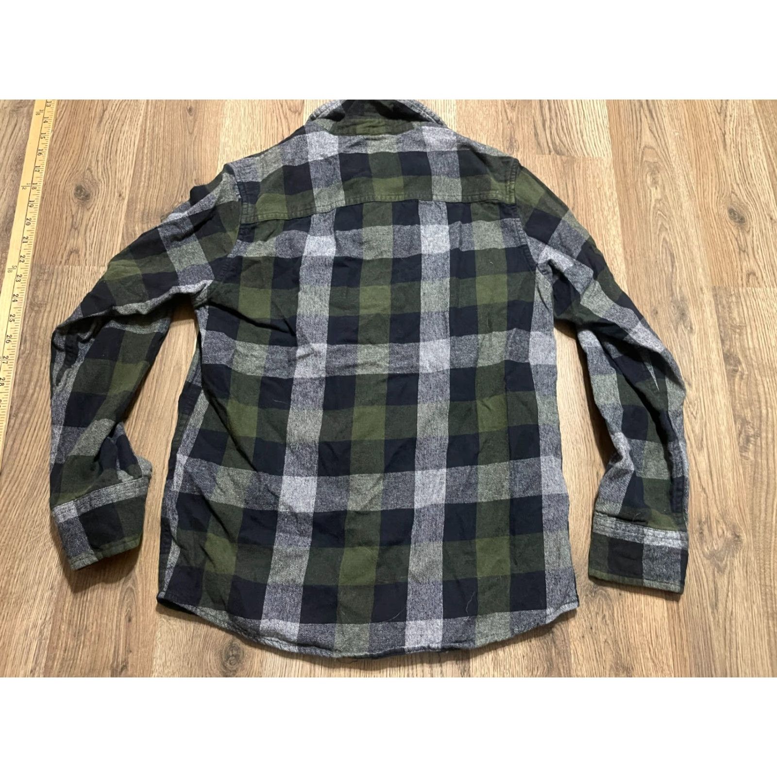 Vintage Urban Pipeline Shirt Mens Large Green Black Plaid Button Up Flannel Casual Size US L / EU 52-54 / 3 - 2 Thumbnail