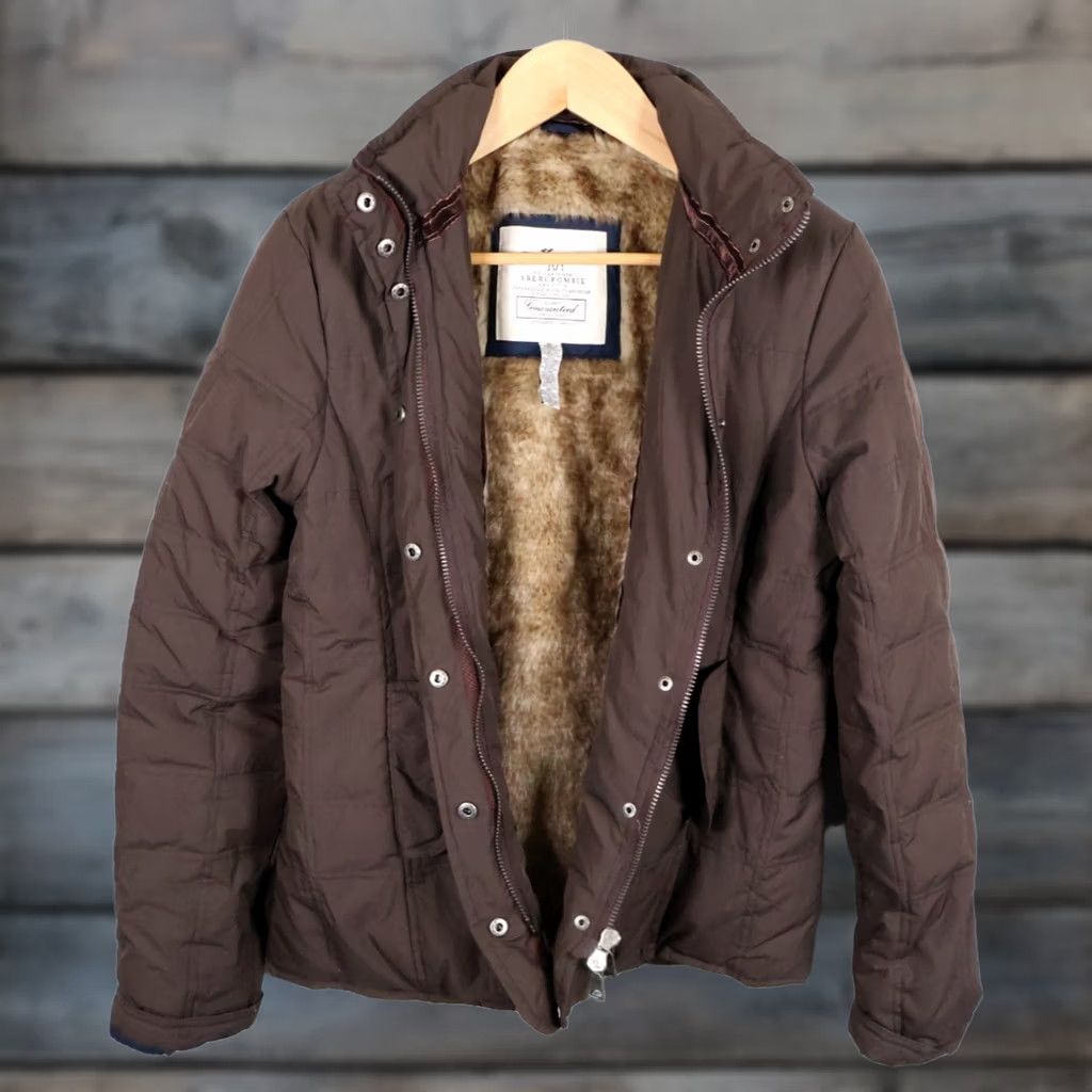 Abercrombie & Fitch Abercrombie & Fitch Jacket Women's XL Brown Faux Fur Lined Down Insulated Slim Puffer Jacket Size XL / US 12-14 / IT 48-50 - 1 Thumbnail