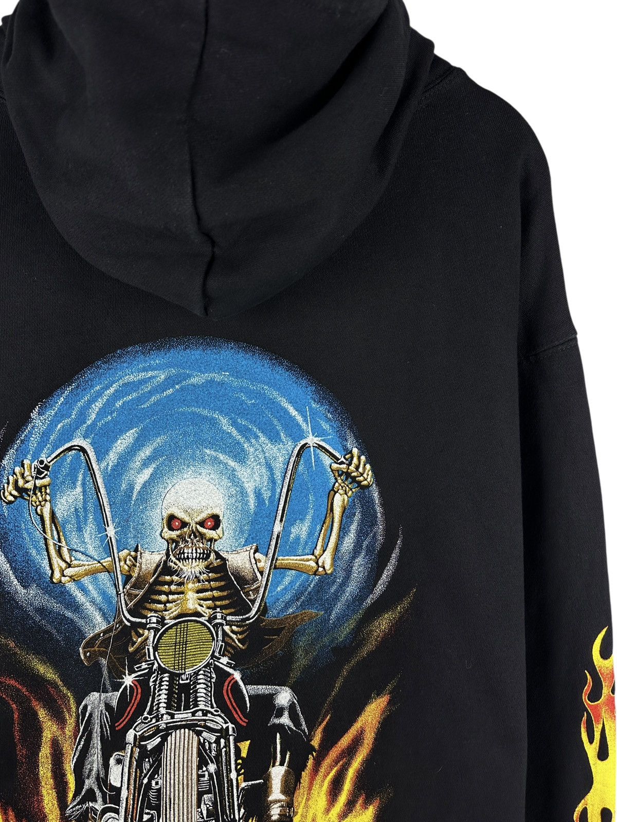 Other Vintage Skull Biker Flame Motorcycle Chopper Graphic Hoodie Size US XL / EU 56 / 4 - 3 Thumbnail