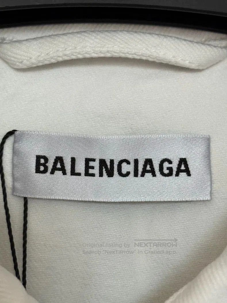 Balenciaga Balenciaga White Denim Jacket with Embroidery. Size US S / EU 44-46 / 1 - 3 Thumbnail