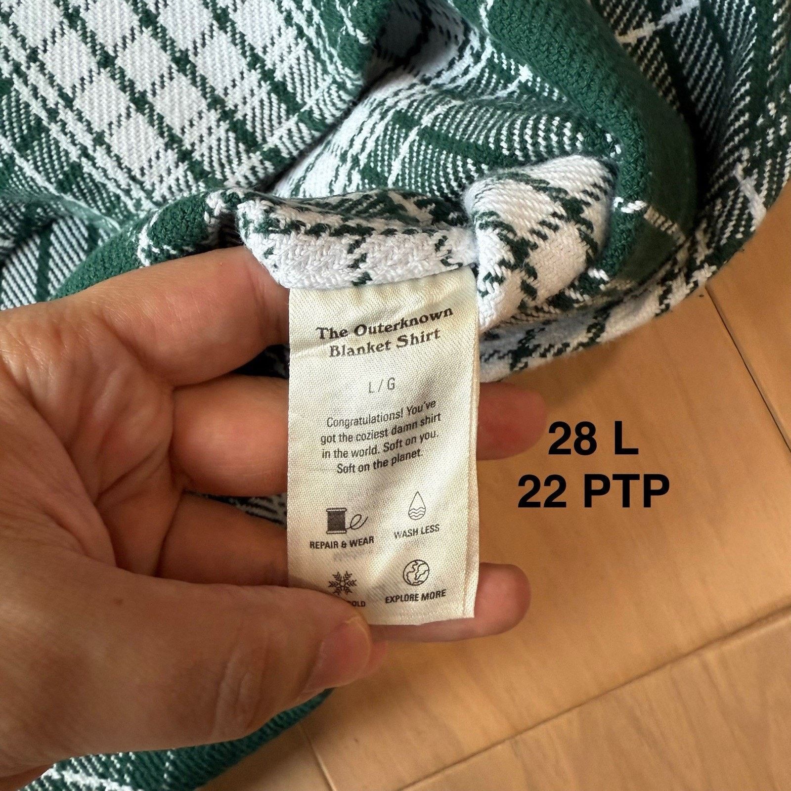 Outerknown Outerknown Blanket Shirt Large Green Multicolor Heavy Cotton Size US L / EU 52-54 / 3 - 6 Thumbnail