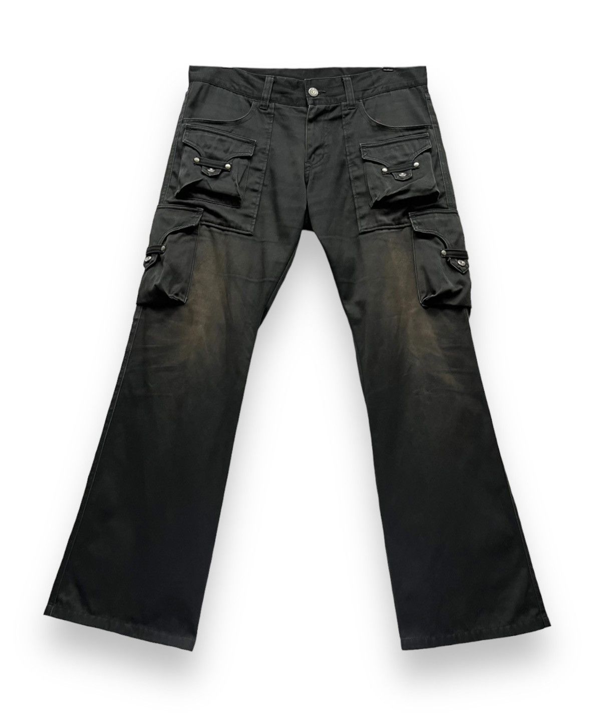 Tornado Mart Vintage TORNADO MART Rusty Black Bush Cargo Minimalist Flare Size US 32 / EU 48 - 3 Thumbnail