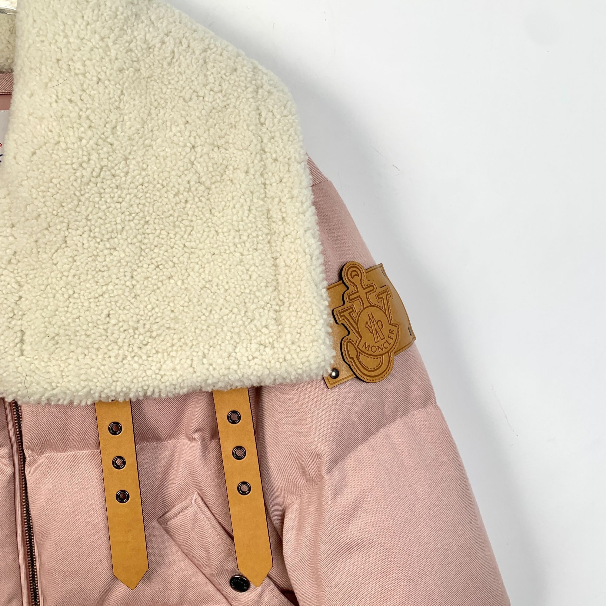Moncler Moncler Pink Puffer Jacket With Shearling Collar Womens Size XXS / US 00 / IT 34 - 3 Thumbnail