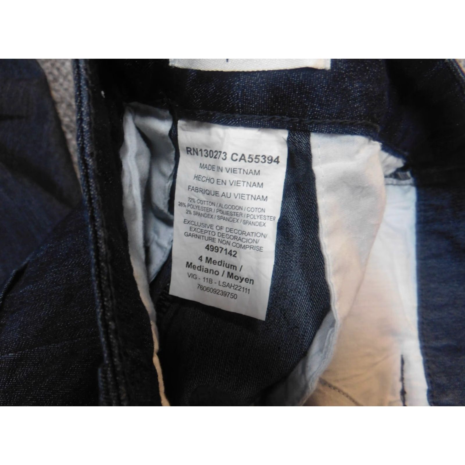 Dockers DOCKERS Jeans Womens 4 Blue Regular Straight Zip Pockets Denim Cotton Polyester 27in Inseam 19in Mid Rise Classic Gift Size 27" / US 4 / IT 40 - 3 Thumbnail