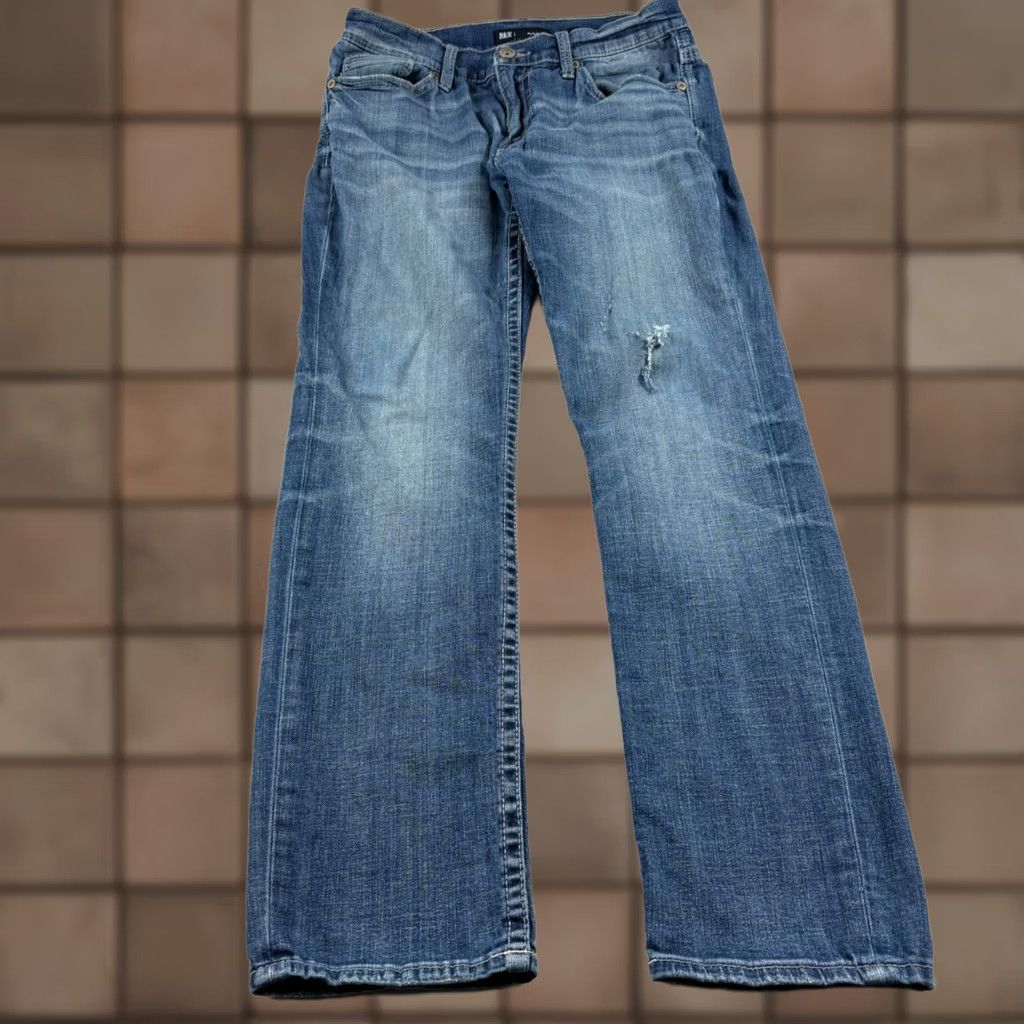 BKE BKE Jeans Mens 31x32 Blue Mason Tapered Distressed Denim Medium Wash Size US 31 - 1 Thumbnail