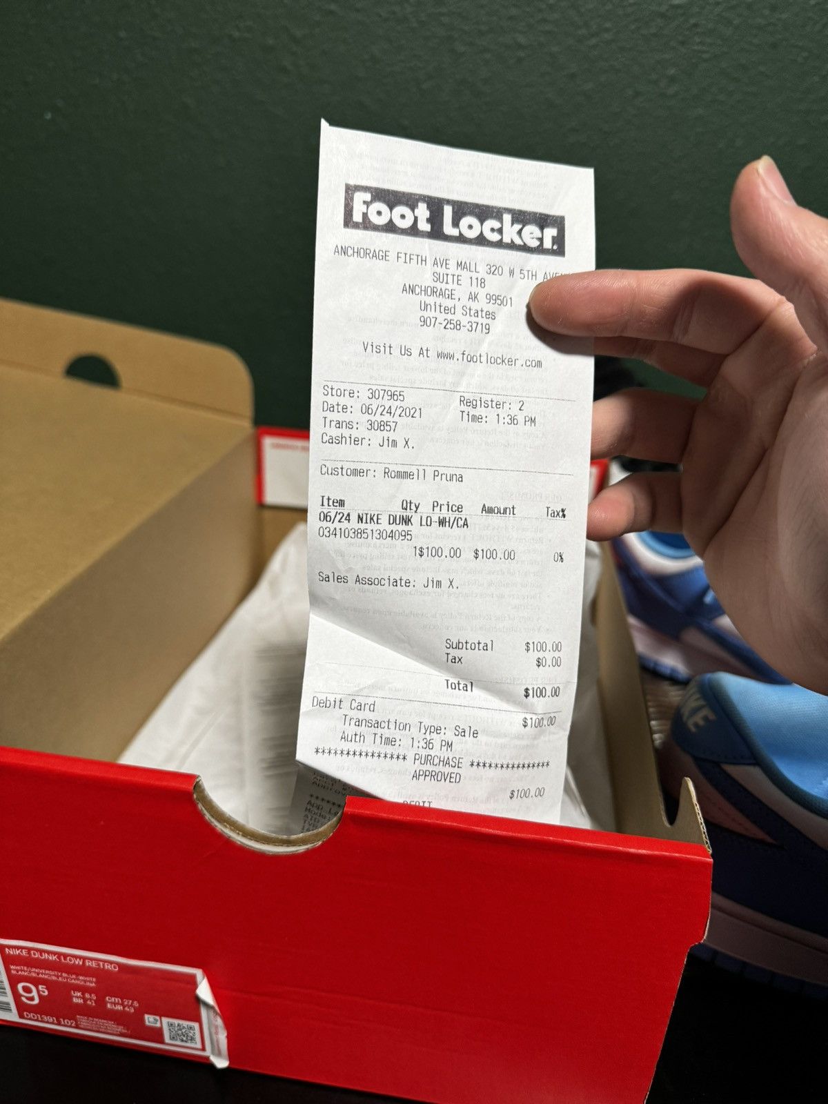 Nike Nike Dunk Low ‘University Blue’ 2021’ Size US 9.5 / EU 42-43 - 12 Thumbnail
