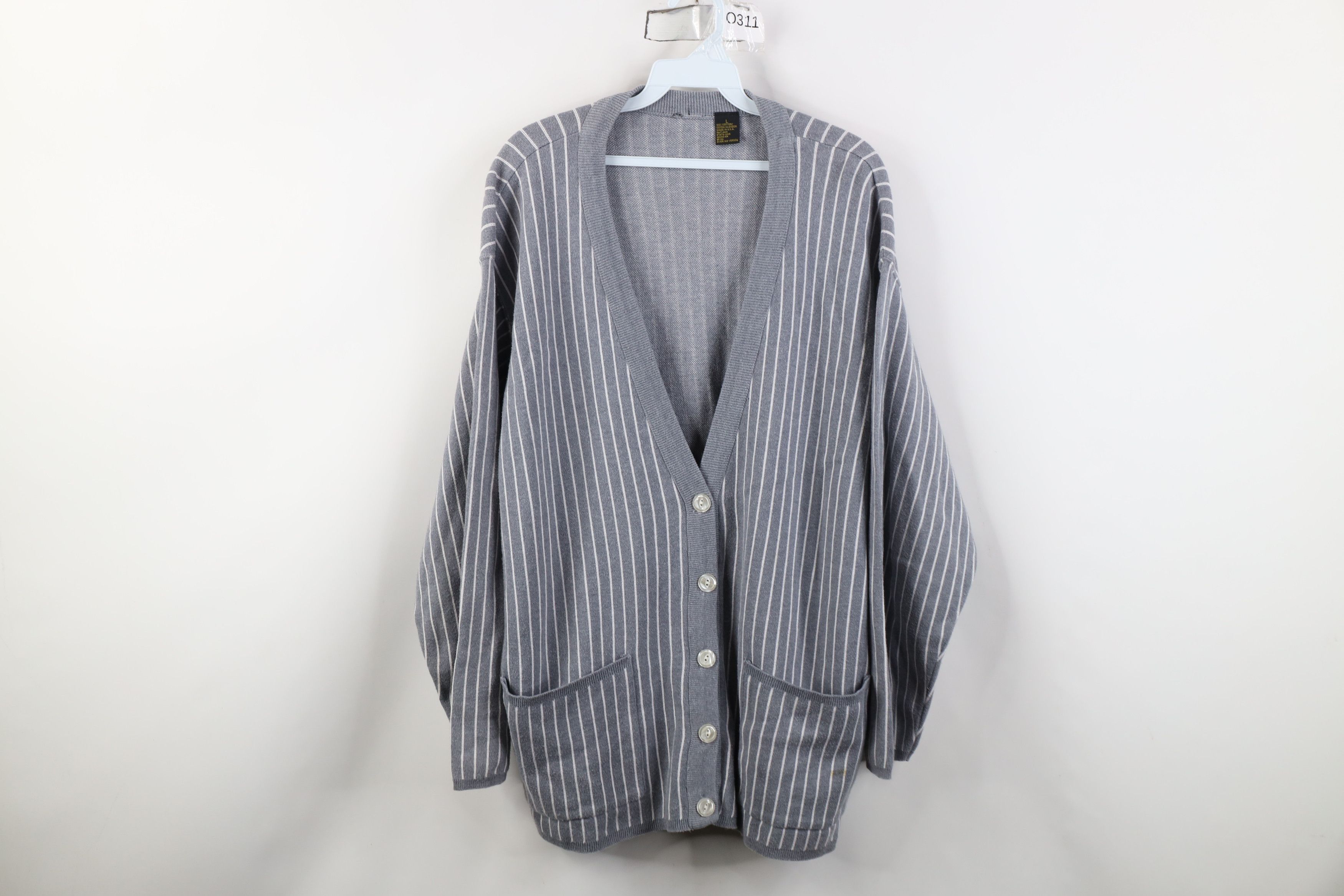 Vintage Vintage 90s Streetwear Baggy Knit Cardigan Sweater USA Size L / US 10 / IT 46 - 1 Thumbnail
