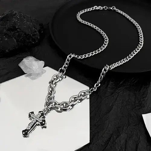 Other Retro punk necklace cross chain rock gothic style Size ONE SIZE - 4 Thumbnail