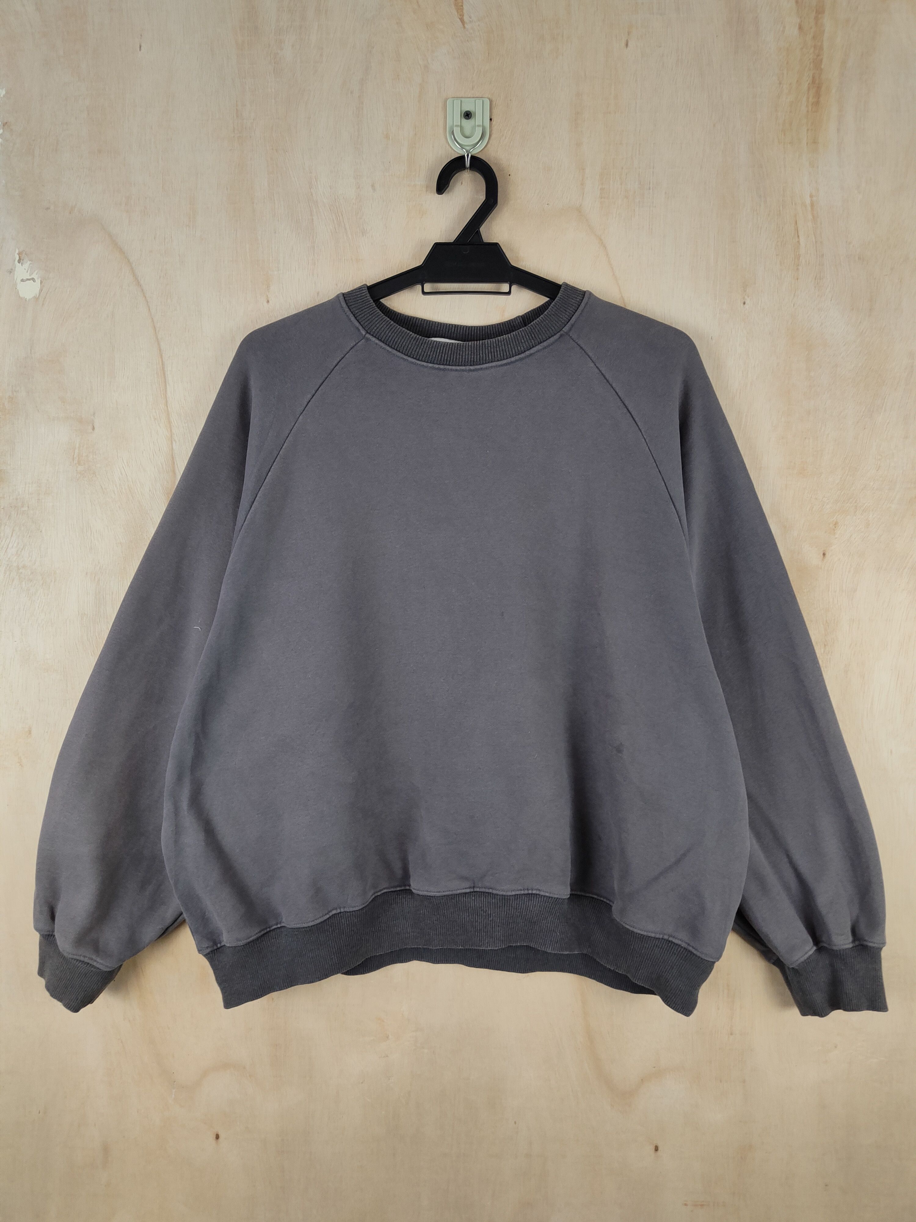 Image of Vintage Wait More Dark Gray Plain Faded Sweatshirts S2612, Men's (Size XL)