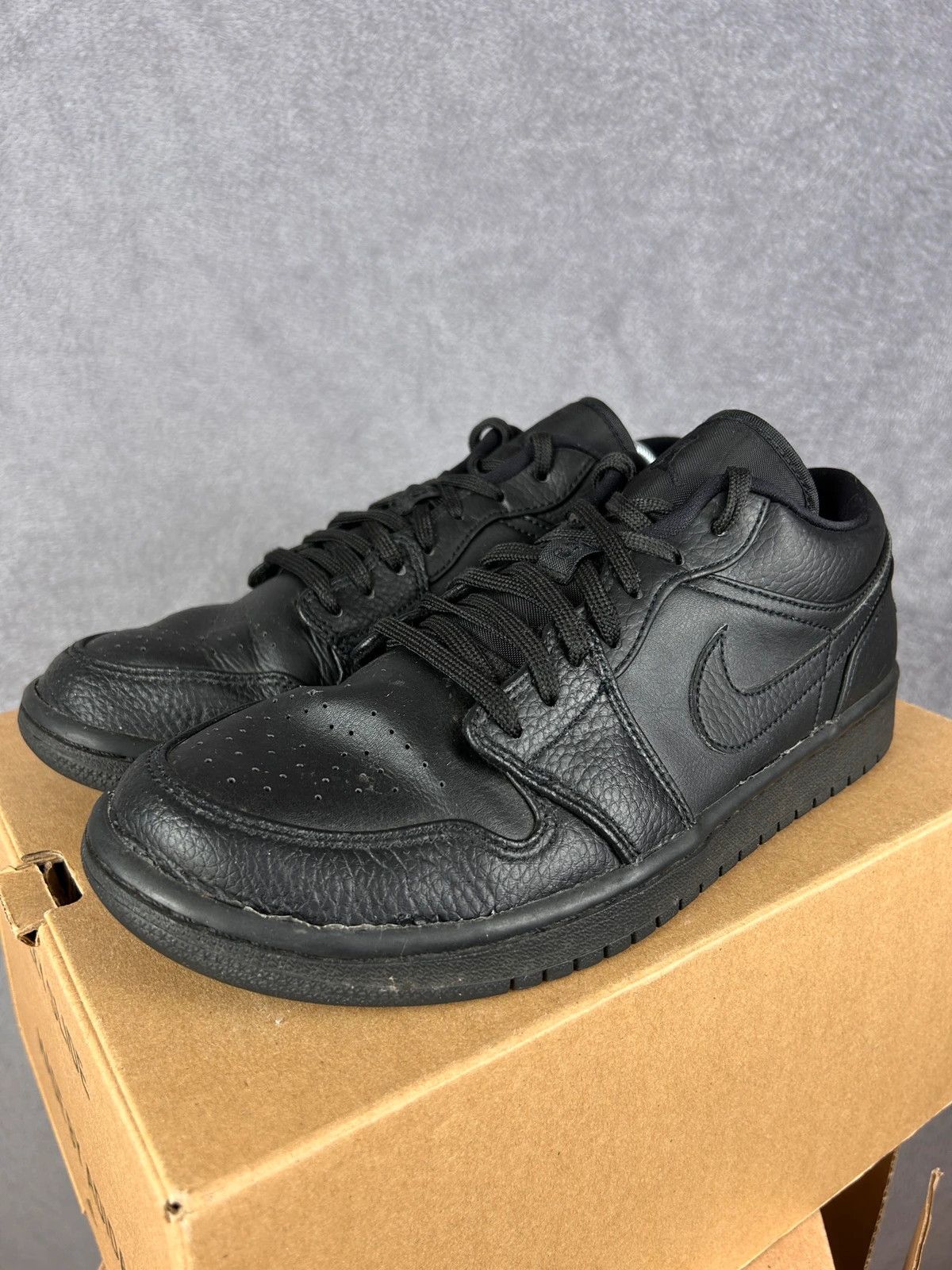 Jordan Brand × Nike Nike Air Jordan 1 low black sneakers jump man tripple black Size US 8 / IT 38 - 1 Thumbnail