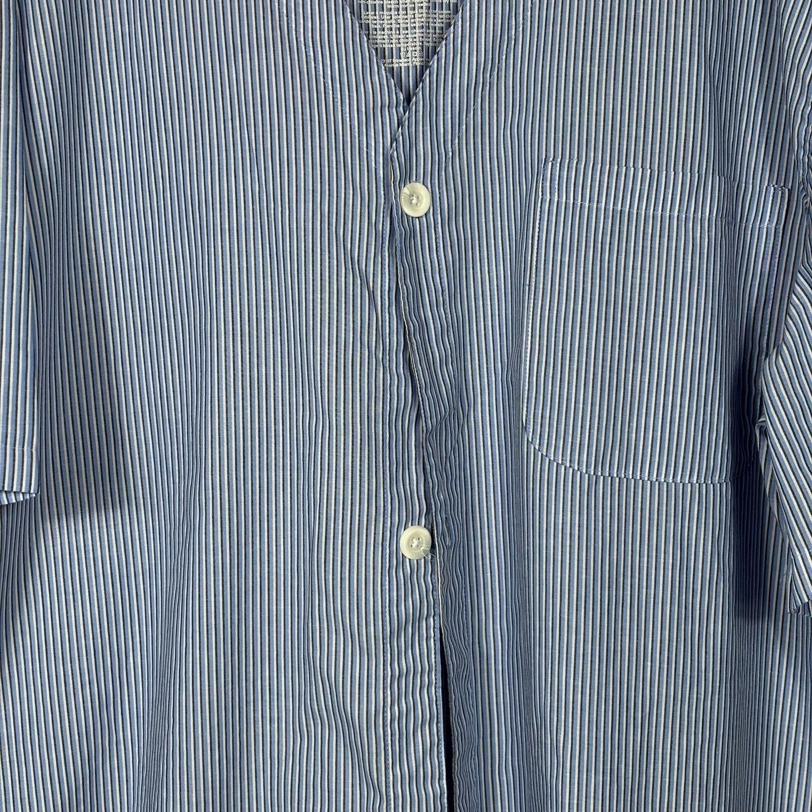 Hanes Fruit of the Loom Men’s 3X Striped Button-Up Shirt Size ONE SIZE - 2 Thumbnail