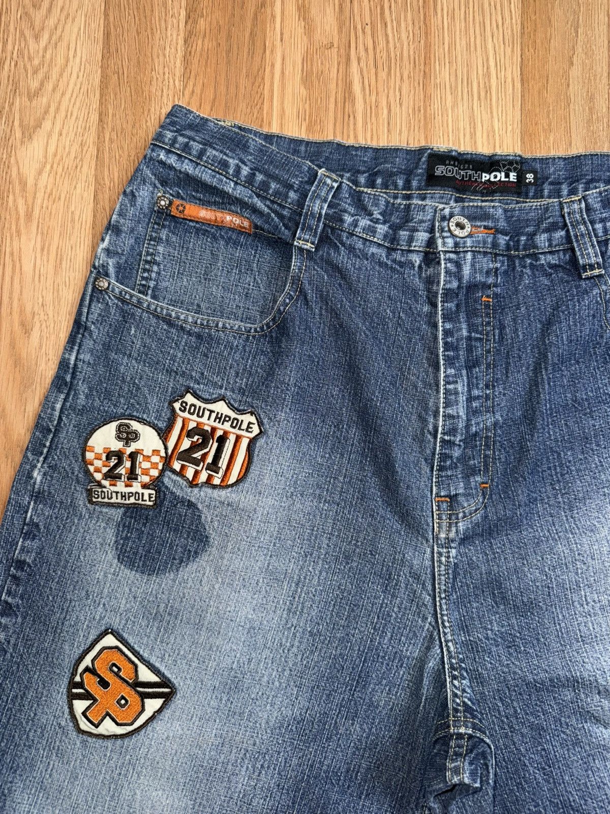Southpole Southpole Embroidered Patched Blue Jeans Vintage Y2K 36X30.5 Size US 36 / EU 52 - 3 Thumbnail