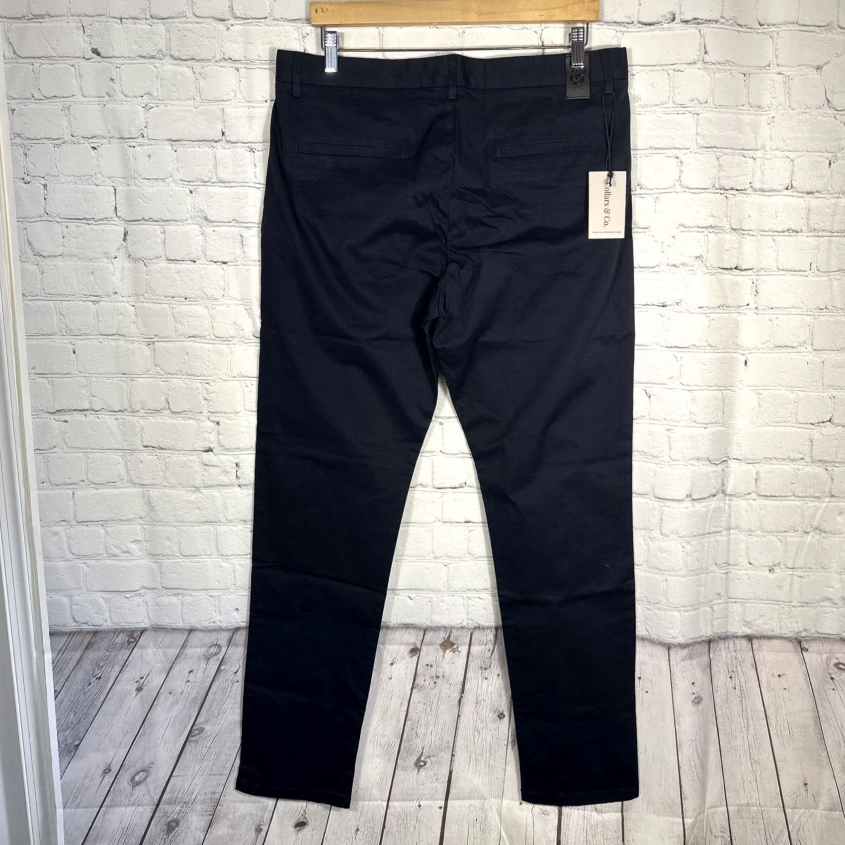 CO NWT Collars & Co CEO Chino Five Pocket Cotton Stretch Pants Navy 34x32 Men Size US 34 / EU 50 - 7 Thumbnail