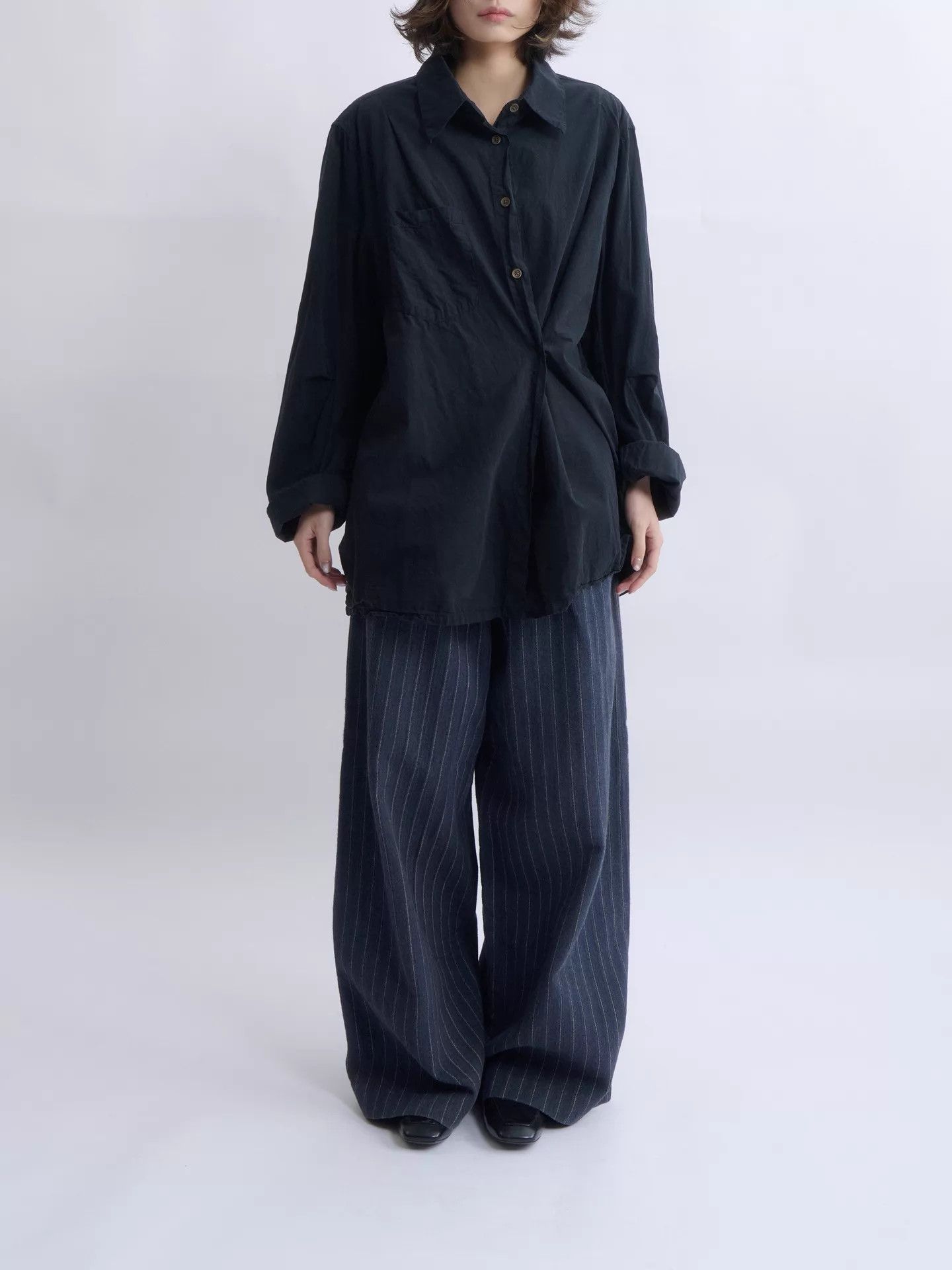 Our Legacy OUR LEGACY Machine Shirt Oversized Black Overlap Collar Size S / US 4 / IT 40 - 2 Thumbnail