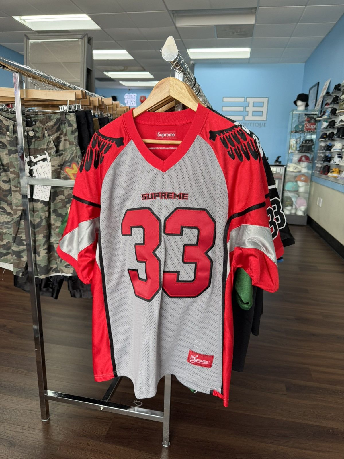 Streetwear × Supreme Supreme Open Knit Football Top Jersey Size