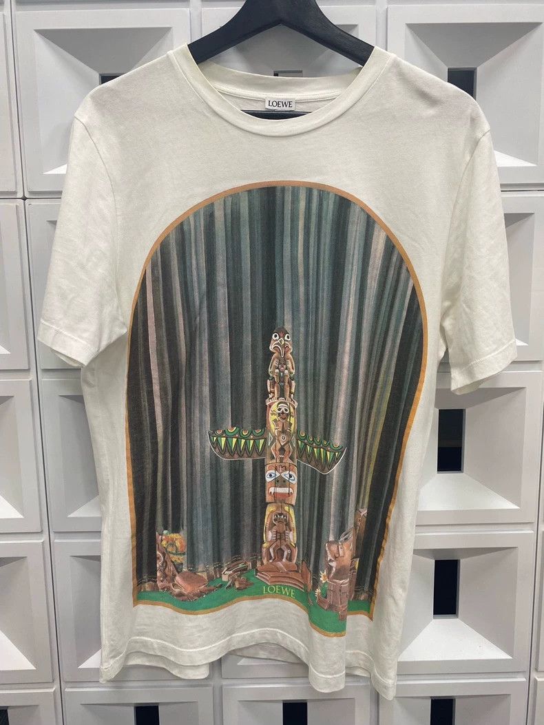 LOEWE Indian pattern printed round neck short sleeves